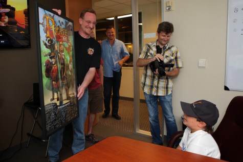 Josef Hall presents Ryan his poster